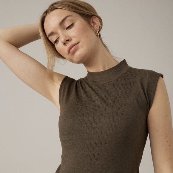 Emproved midi knit dress style A2238 brown Medium @F - Picture 2 of 12
